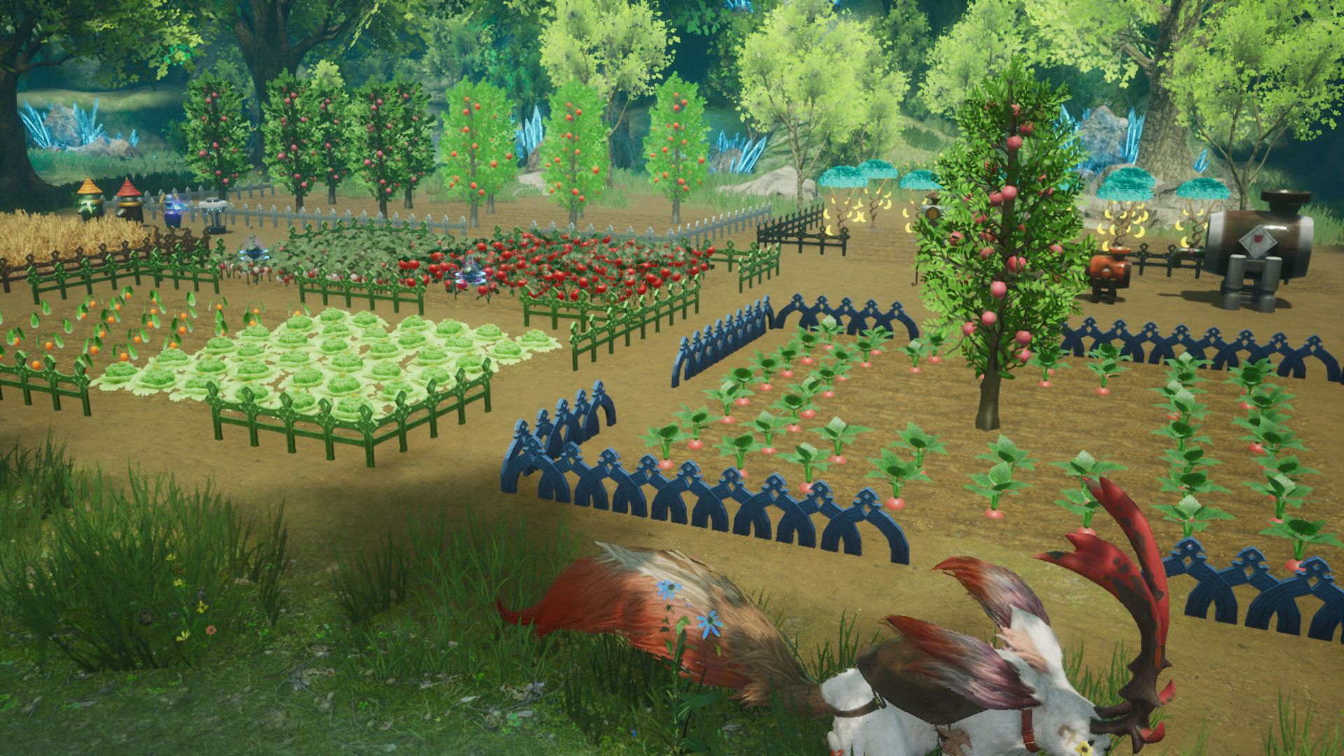 farm games Harvestella: A field of crops