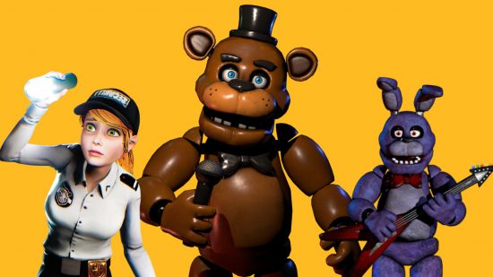 custom image for FNAF characters guide with Freddy, Vanessa, and Bonnie all on screen