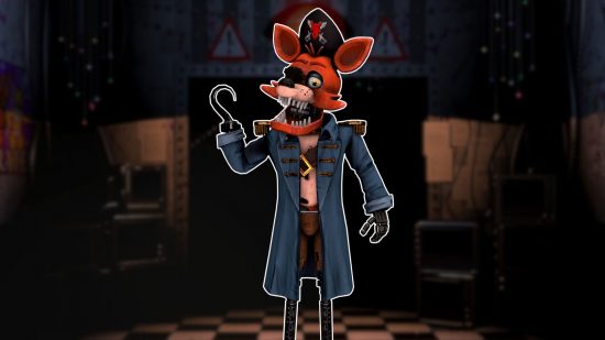 FNAF Foxy - Captain Foxy smiling and holding his hook hand up