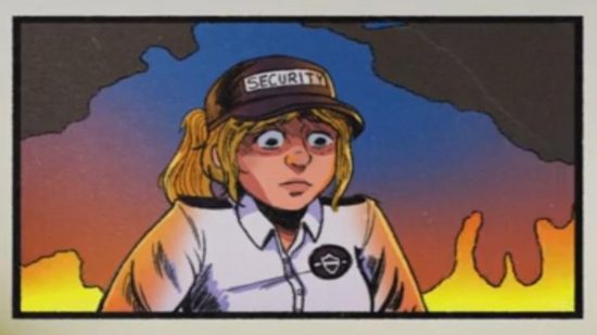 FNAF Vanessa: A comic panel of Vanessa from one of the endings of Security Breach.