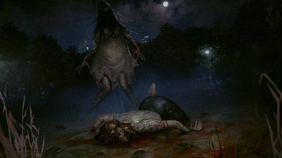 Ігри жахів - примхливий вагітний привид, що наближається до пораненої жінки в дусі мисливця