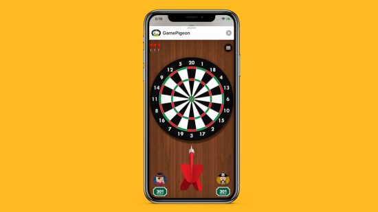 Custom image of someone playing darts on imessage games for imessage games list