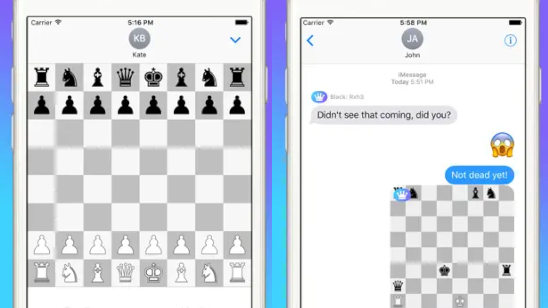 Screenshot of a game of Chess42 for imessage games list