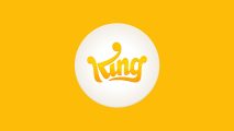 The King button logo on a mango yellow background.