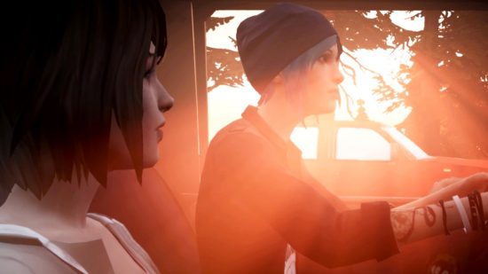 Max and Chloe in a car driving