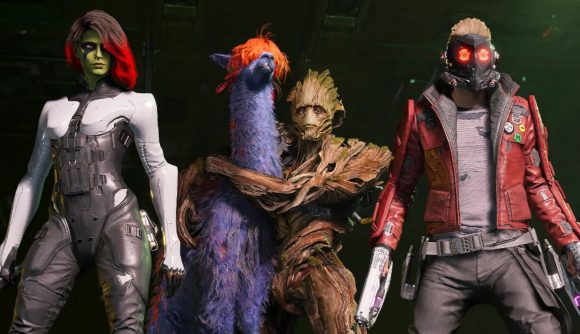 Screenshot of Groot, Gamora, and Star-Lord in Guardians of the Galaxy for Marvel games guide