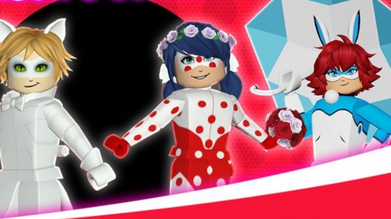 Screenshot of characters from Miraculous RP Roblox game