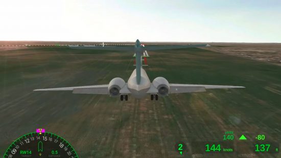 تصویر یک هواپیمای فرود در فرمانده هواپیمایی برای راهنمای بازی های هواپیما