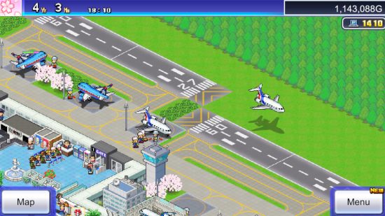 Screenshot van een luchthaven van het verhaal van Jumbo Airport voor vliegtuigspellengids