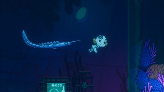Screenshot of Pronty swimming alongside Bront for Pronty Switch review