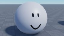 Screenshot of a smiley face on an object in Roblox for Roblox decals guide