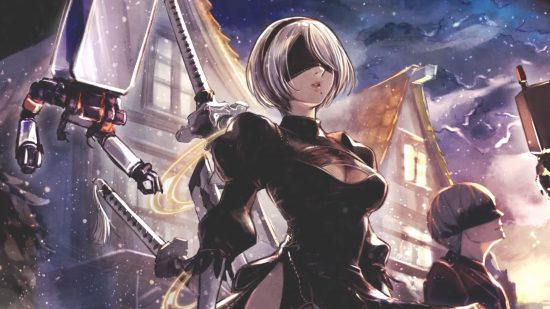 Screenshot of 2B from Nier in the world of Octopath for Square Enix mobile game updates news