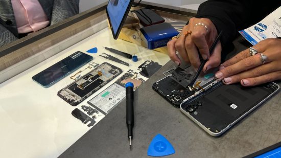 Picture of someone using a Nokia repair kit for MWC 2023 tech roundup