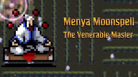 Screenshot of the Menya character page from Vampire Survivors Legacy of the Moonspell DLC review