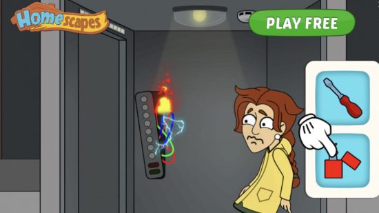 Screenshot of a Homscapes advert