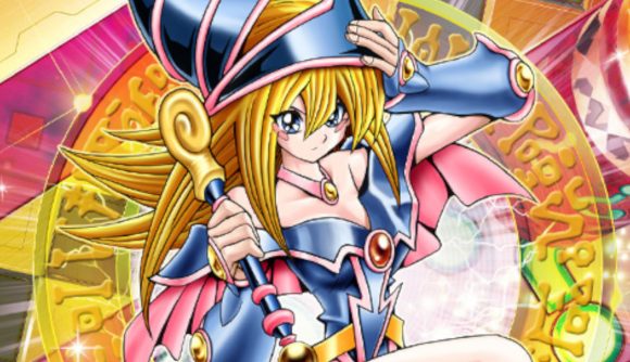 Yu-Gi-Oh! Duel Links 25th anniversary campaign - Dark Magician Girl holding her hat and staff
