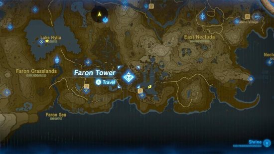 Zelda Tears of the Kingdom Zonai explained: A breath of the Wild map shows the Faron region