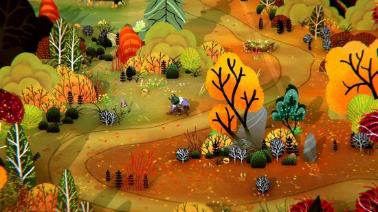 Whitethorn games wytchwood: a scene in a woodland with a witch collecting dirt