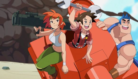 Screenshot of the Advance Wars gang driving into battle for Advance Wars 1+2 Reboot Camp review