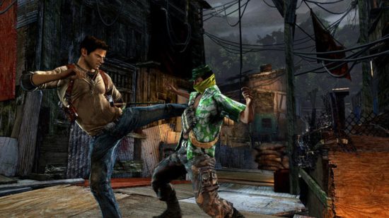 Best PS Vita games - Nathan Drake kicking an enemy in the face