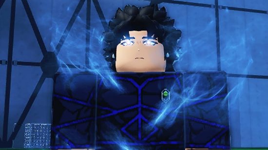 Blue Locked League codes: key art for the Roblox game Blue Locked League shows a character standing in front of a football net