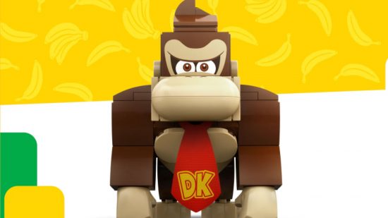 Screenshot of Donkey Kong Lego with his classic red tie