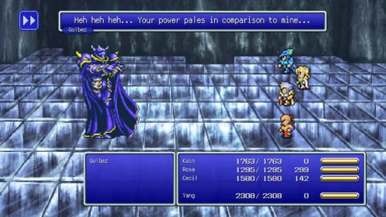 Final Fantasy Pixel Remasters review: several characters take part in a turn based battle against a gruesome enemy