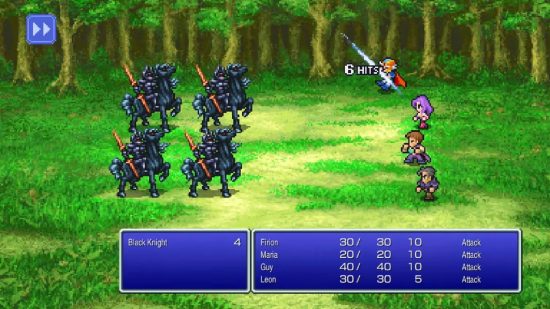 Final Fantasy Pixel Remasters review: several characters take part in a turn based battle against a gruesome enemy