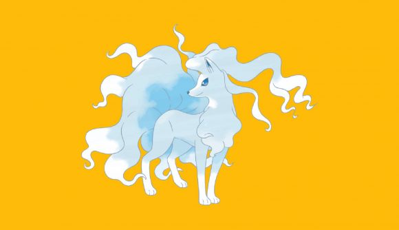 Ice Pokemon weakness: Alolan Ninetales appears against a yellow background