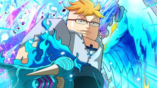 King of Sea codes - a blonde man with glasses standing in front of a bright blue wave