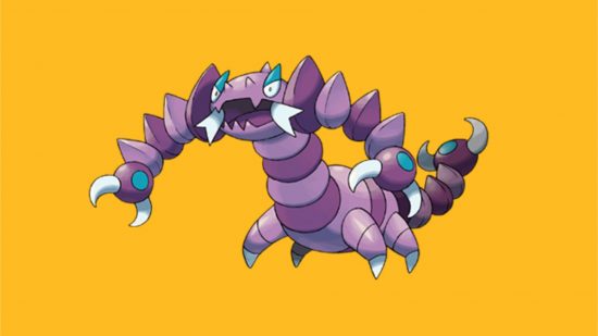 Poison Pokemon weakness - Drapion in front of a yellow background
