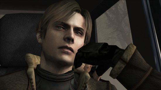 Resident Evil 4 history - Leon sat in a car
