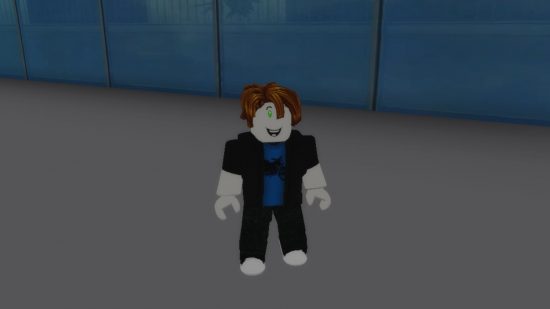 Screenshot of a Roblox Brookhaven character standing outside a building