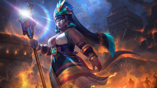 Smite patch notes: key art shows the new Mayan god Ix Chel