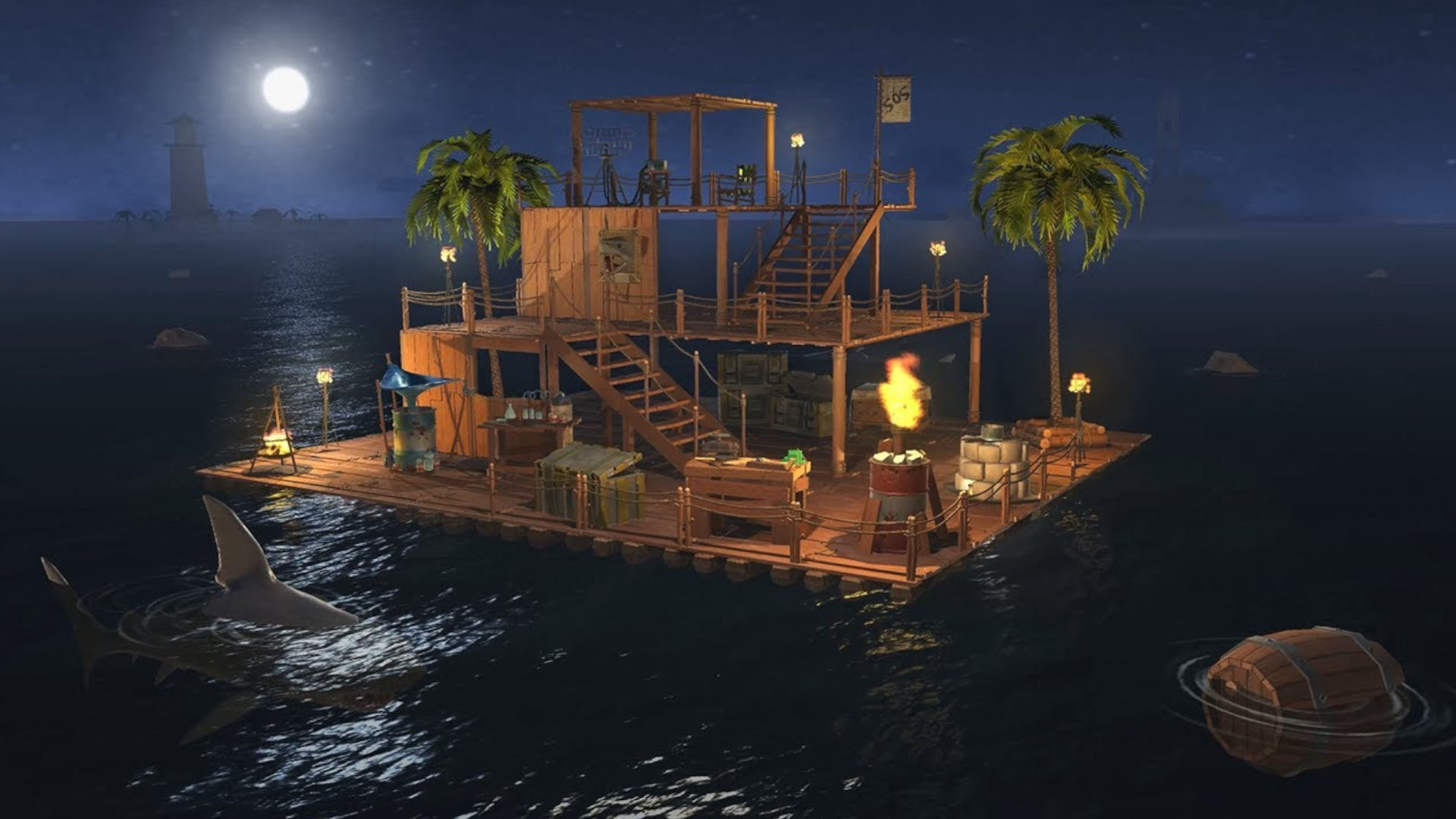 ภาพหน้าจอของแพจาก Raft Survival Ocean Nomad สำหรับรายชื่อเกมเอาชีวิตรอด
