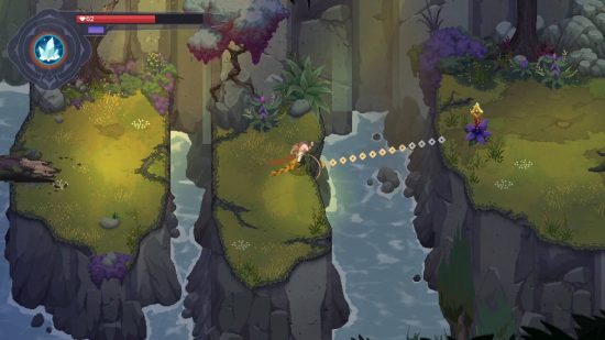 The Mageseeker review: Sylus leaps across a grassy platform