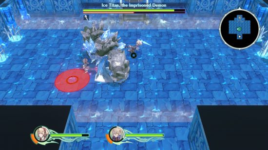 Trinity Trigger Switch review - a screenshot of two characters fighting an ice boss