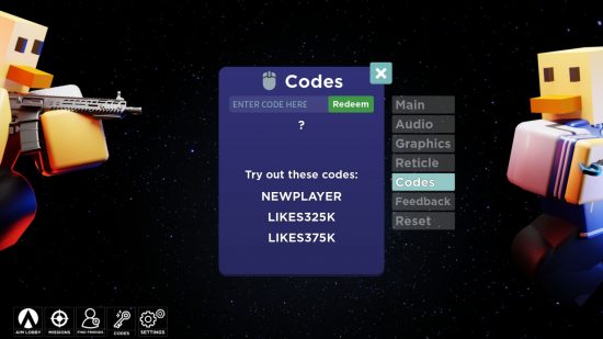 Aimblox codes redeem: how to redeem codes in Aimblox