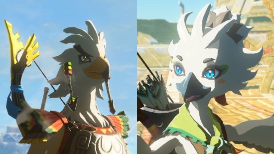 Zelda Tears of the Kingdom teba and tulin in two different pictures 