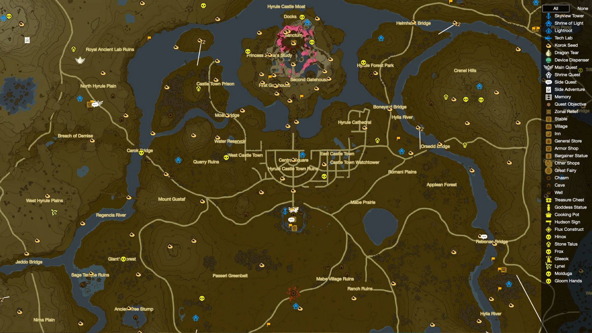Interactive map of The Legend of Zelda: Tears of the Kingdom - Meristation
