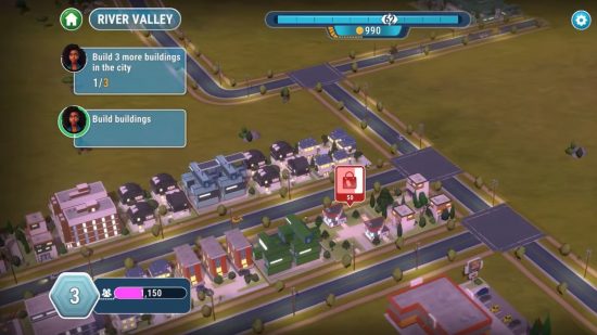 Una vista de las opciones del juego de Cityscapes Sim Builder