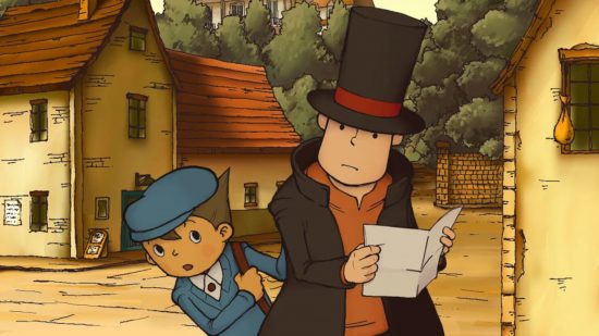 Detective games: Professor Layton and Luke exploring the curious village.