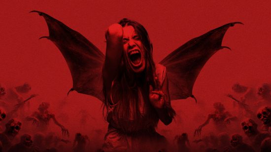Key art for Fear Fest 2023 with a angel screaming