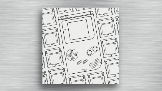 Kampania crowdfundingowa Gamebook: obraz stockowy przedstawia dużą książkę na stoliku kawowym z Game Boyem