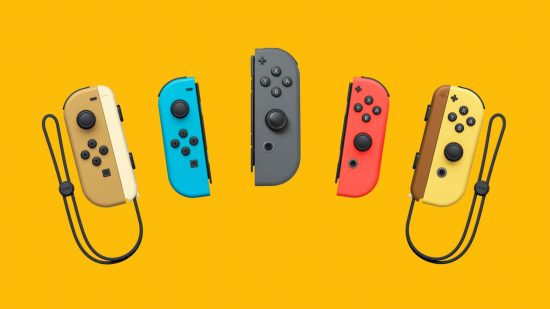 how to charge switch controllers: a selection of joy-cons in different colours