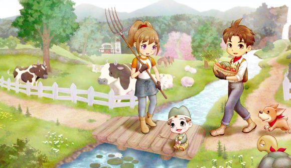 Marvelous Game Showcase: key art for Story of Seasons shows two characters tending to crops and looking after small animals