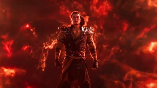 Mortal Kombat 1 characters: Shang Tsung emergening from flames