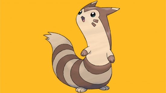Normal Pokemon weakness - Furret looking cute in front of a yellow background