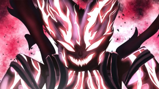 One Shot codes ley art depicting a glowong demon surrounded by a red hue