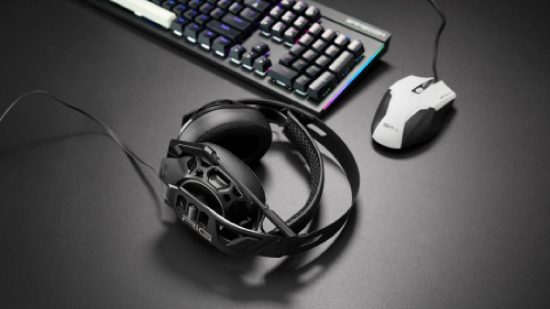 Rig 500 Pro Ha Gen 2 giveaway: a pair of black headphones sit on a desk
